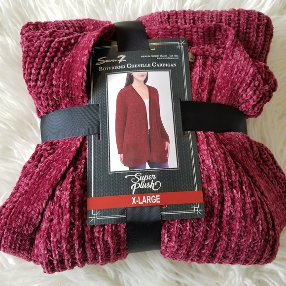 Nwt Seven7 Boyfriend Chenille Cardigan 